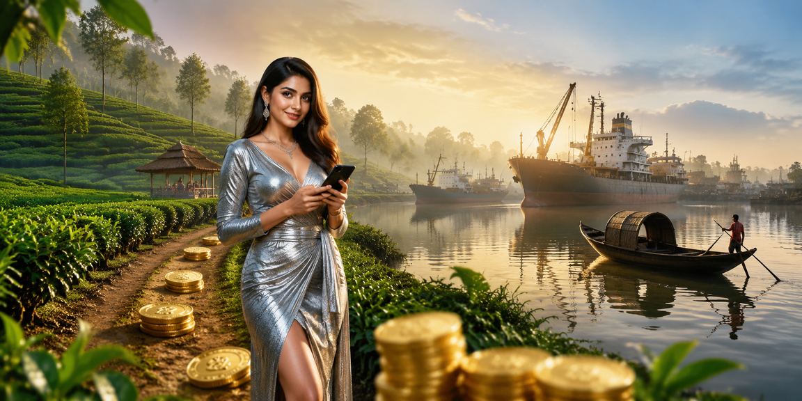 খুলনায় চা বাগানে বিশ্রামের সময় tkgo786 ব্যবহার করছেন একজন ব্যক্তি